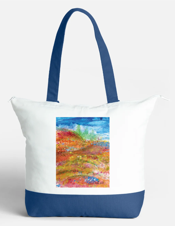 Anza Spring Classic Cotton Tote Bag with secure zippered main compartment-image