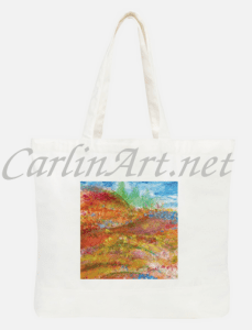 Informative image Zippered tote bag with Anza Spring print on each side from the painting by Christina Carlin