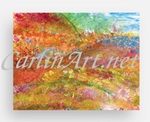 Informative image Anza Spring printed notecards from the original acrylic and watercolor painting by Christina Carlin 2023