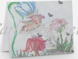 Desert Flowers linen note cards 10 pack original art by Christina Carlin
